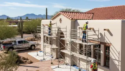 Painter applying fresh exterior paint in Chandler, AZ for a local residential painting project