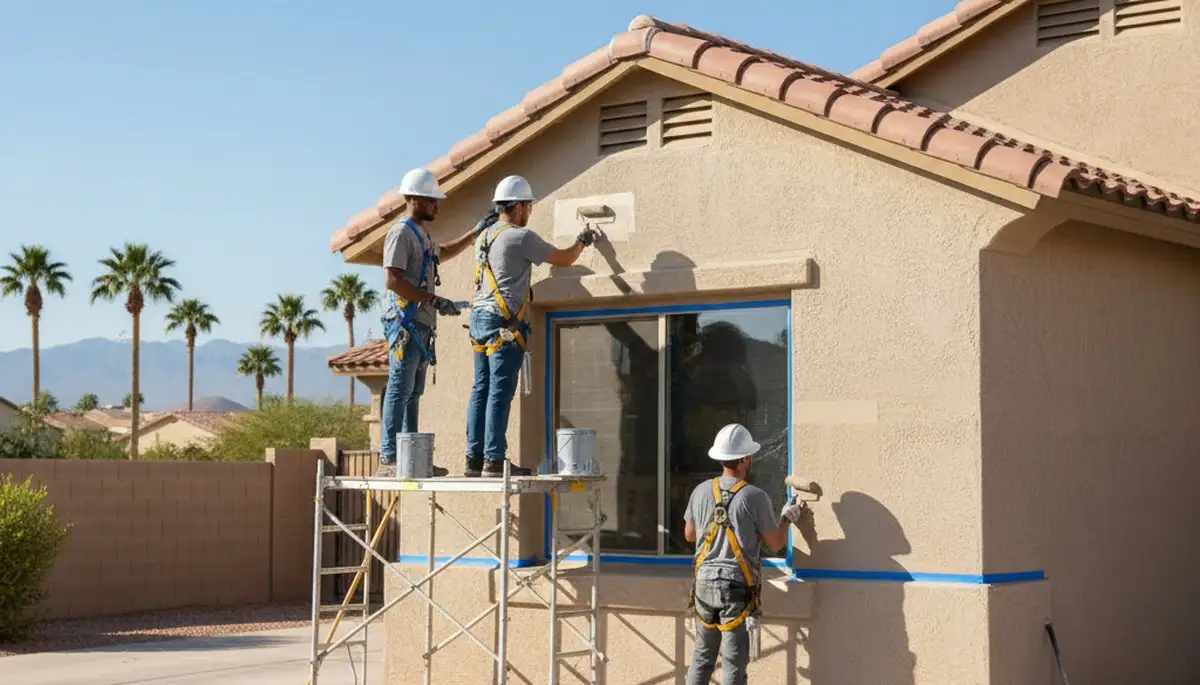 Painter at work in Chandler, AZ, providing professional residential and commercial painting services