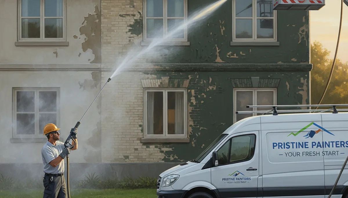 Pressure washing service in Chandler, AZ to remove dust and grime from an exterior surface