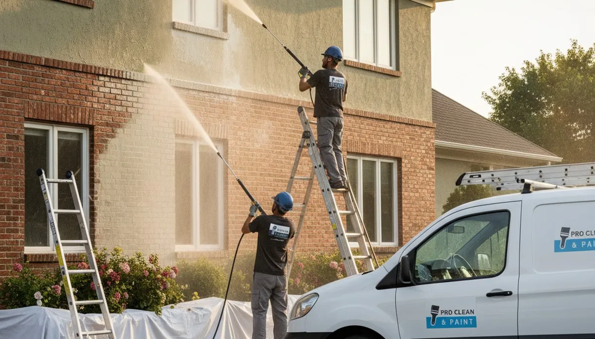 Pressure cleaning service in Chandler, AZ removing dust and grime from a home's exterior